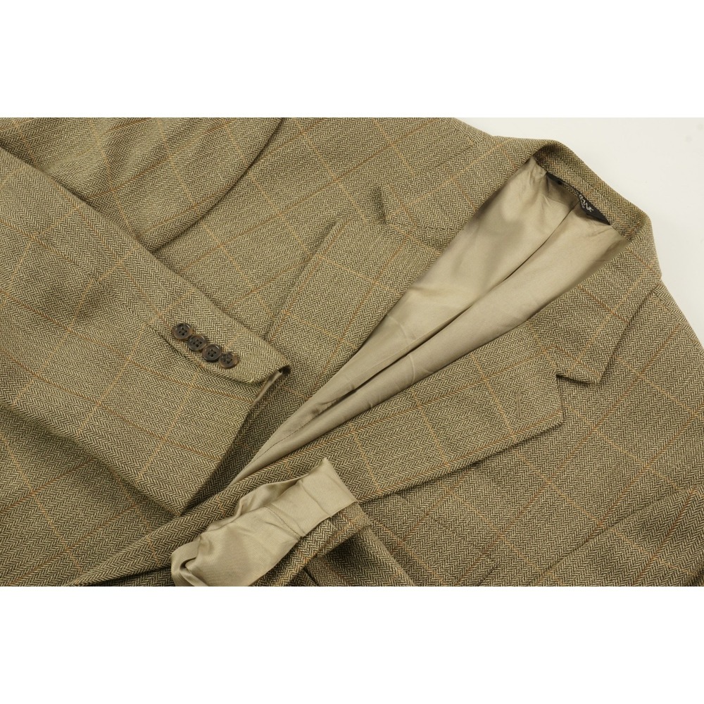 Jos A Bank Silk Wool Cashmere Linen Men's‎ 43R Herringbone Windowpane Sport Coat - Picture 7 of 14